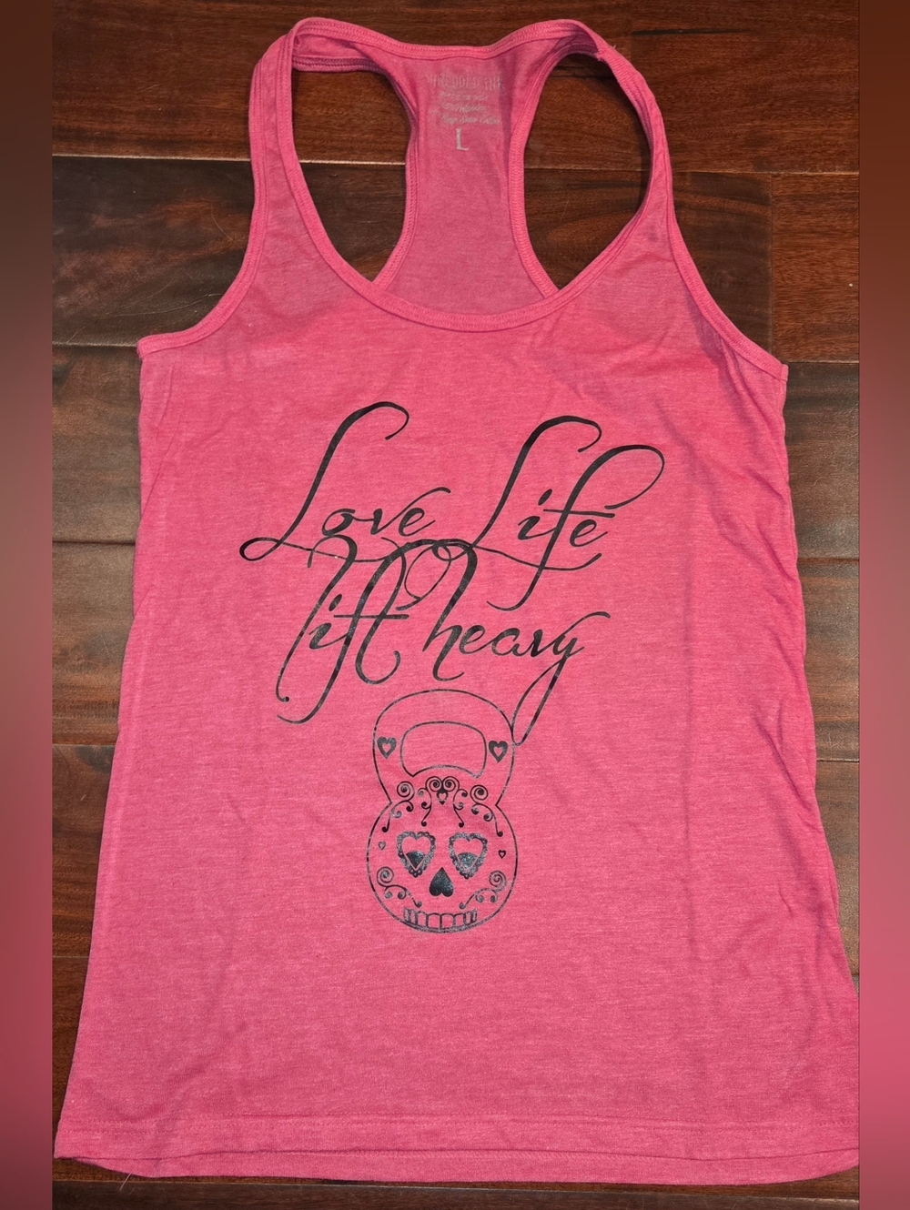 Love Life Lift Heavy Pink Racerback Tank Top